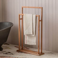 Graham & Green Acacia Wooden Towel Stand