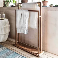 Graham & Green Acacia Wooden Towel Stand