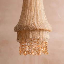 Graham & Green Adara Peach Beaded Pendant Light