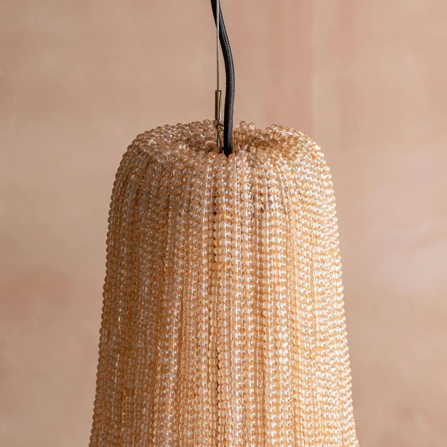 Graham & Green Adara Peach Beaded Pendant Light