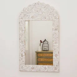 Graham & Green Adriana White Mother of Pearl Mirror