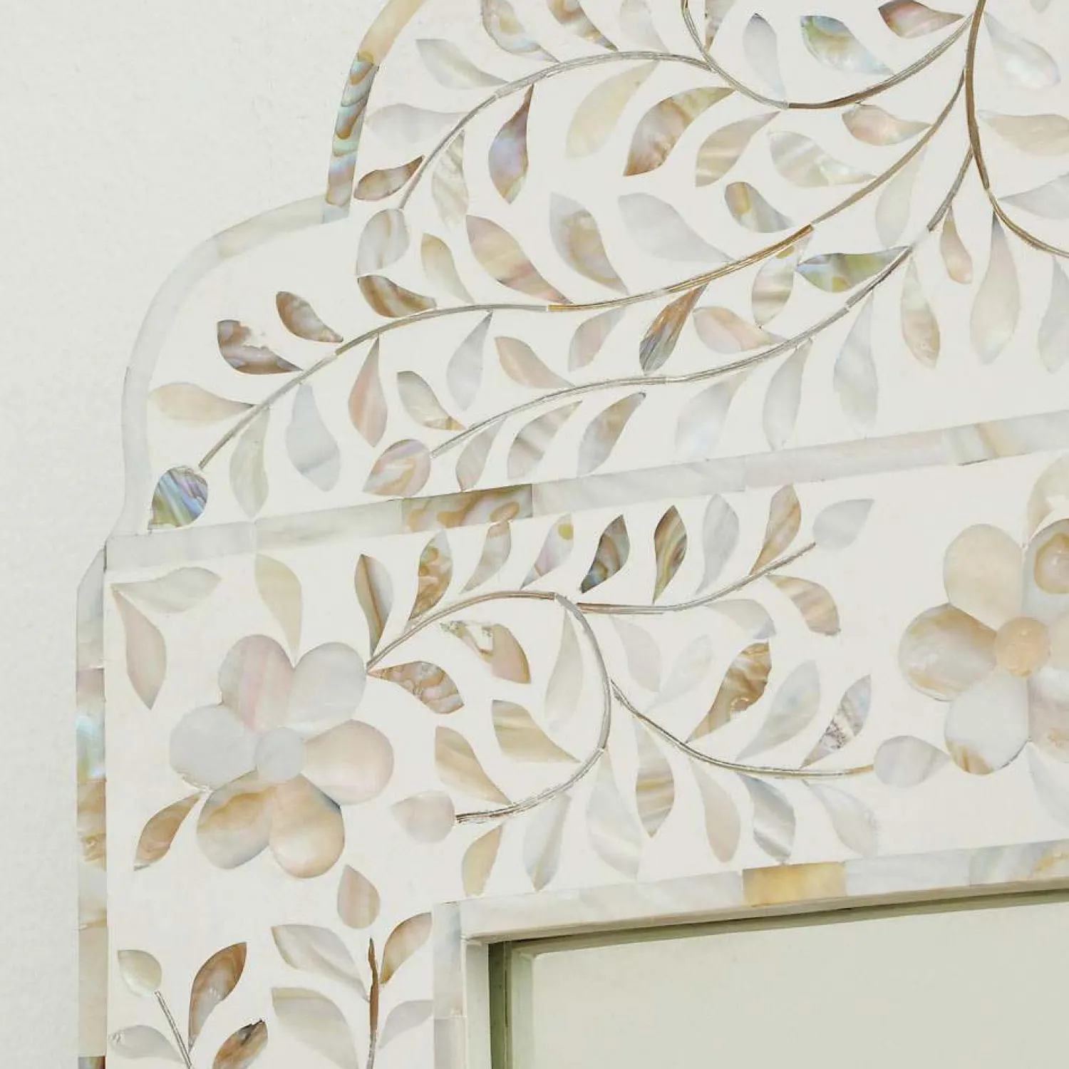 Graham & Green Adriana White Mother of Pearl Mirror