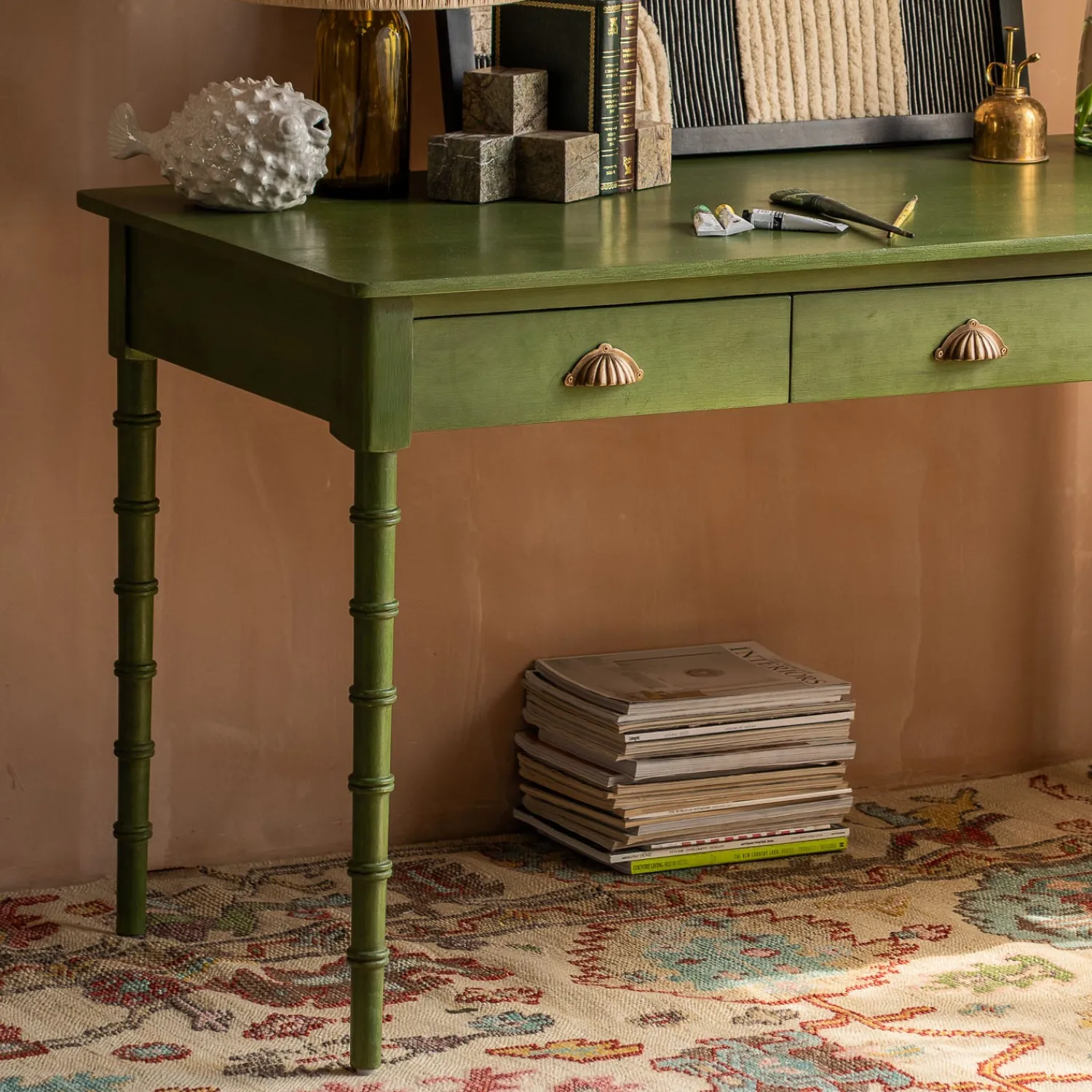 Graham & Green Alice Green Three Drawer Desk