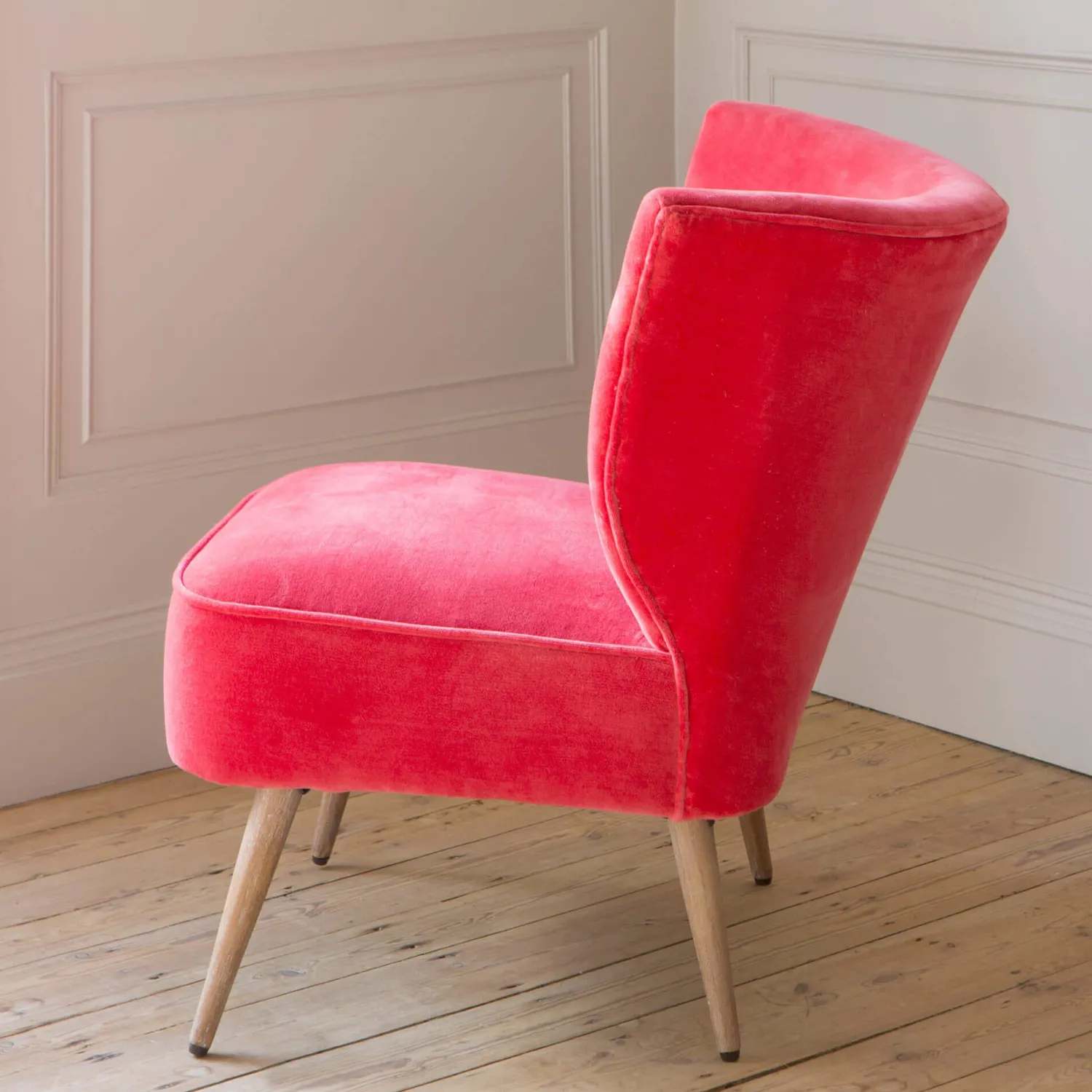 Graham & Green Alpana Coral Velvet Cocktail Chair