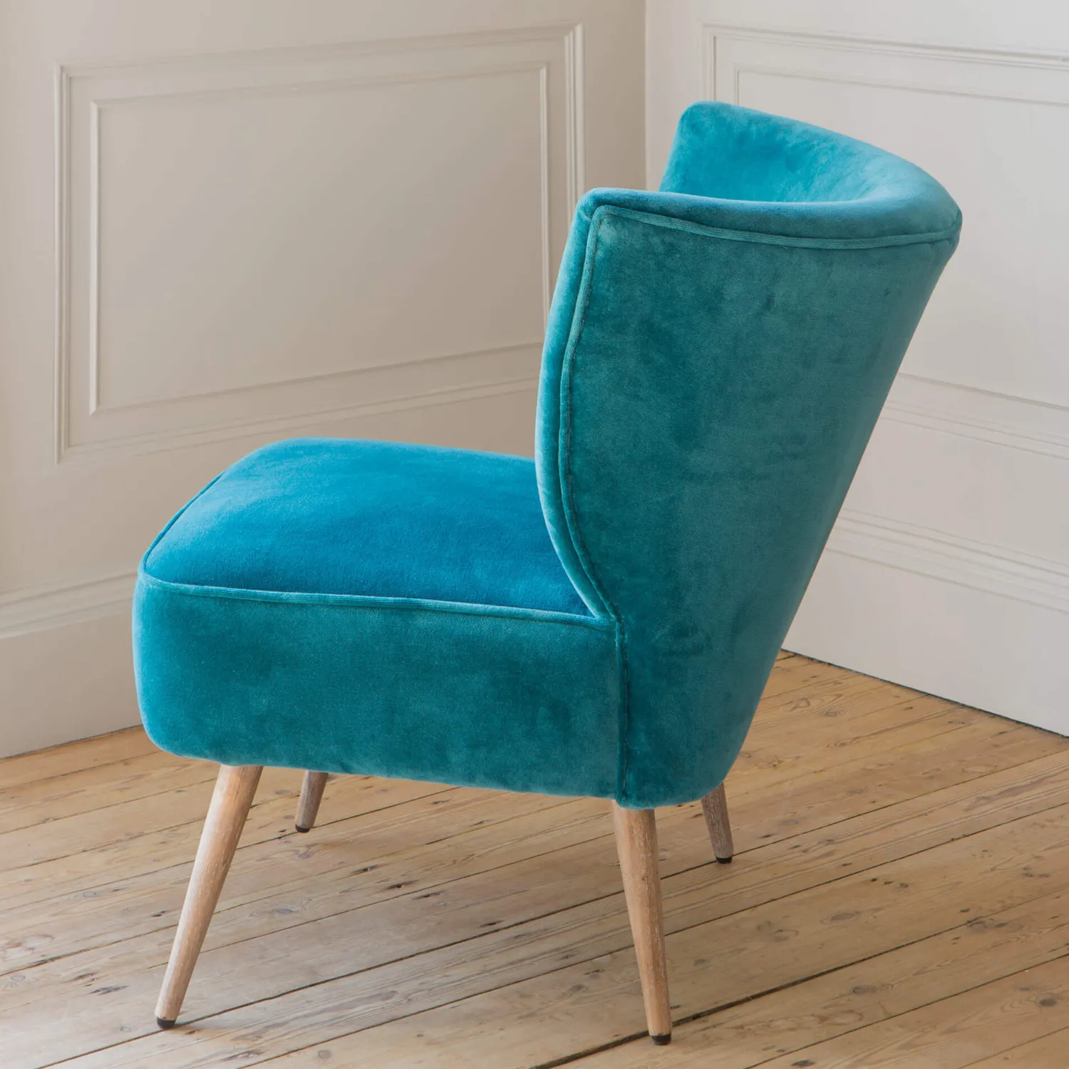 Graham & Green Alpana Teal Velvet Cocktail Chair