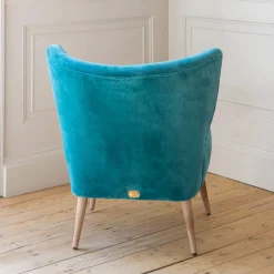 Graham & Green Alpana Teal Velvet Cocktail Chair