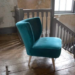 Graham & Green Alpana Teal Velvet Cocktail Chair