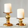 Graham & Green Amber Glass Candle Holders