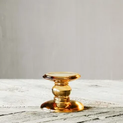 Graham & Green Amber Glass Candle Holders