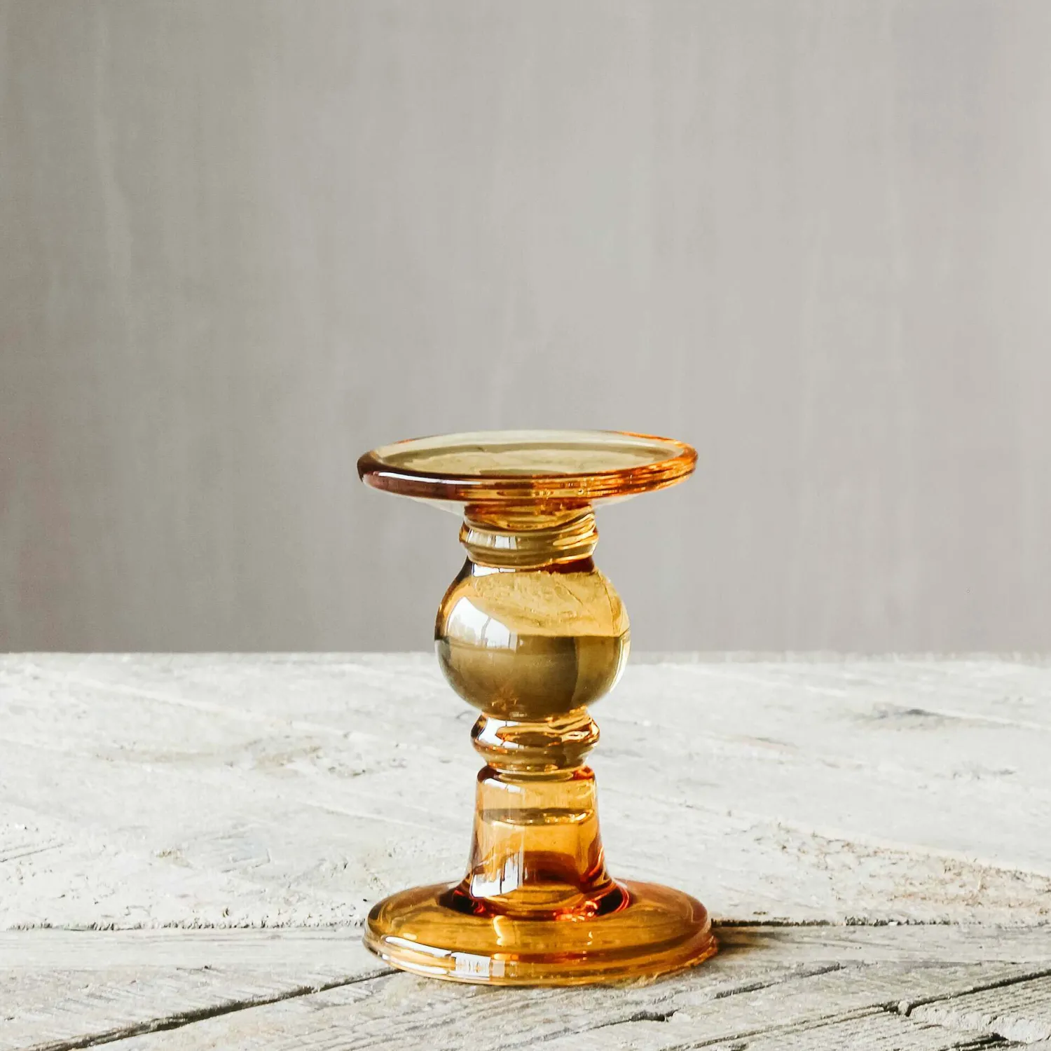 Graham & Green Amber Glass Candle Holders