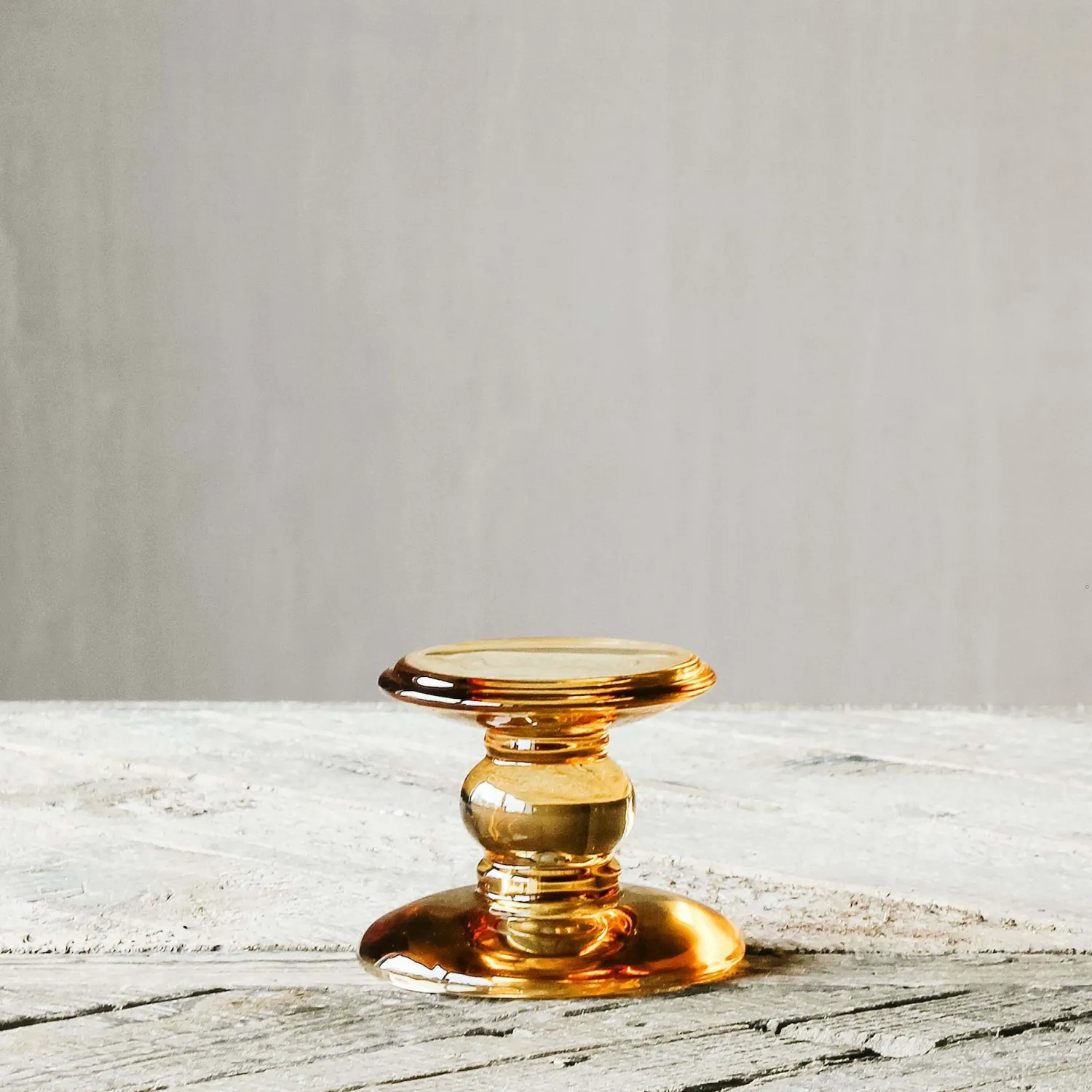 Graham & Green Amber Glass Candle Holders