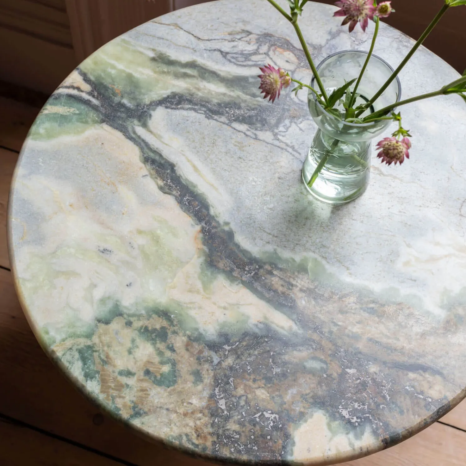 Graham & Green Anderson Marble and Black Mango Wood Side Table