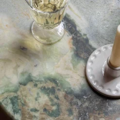 Graham & Green Anderson Marble and Black Mango Wood Side Table