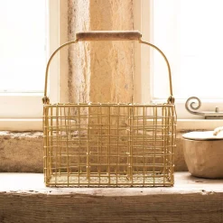 Graham & Green Antique Brass Cutlery Holder