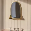 Graham & Green Antique Brass Mirror with Shelf
