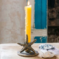 Graham & Green Antique Brass Starfish Candle Holder