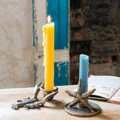 Graham & Green Antique Brass Starfish Candle Holder