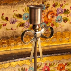 Graham & Green Antique Brass Tall Candle Holder