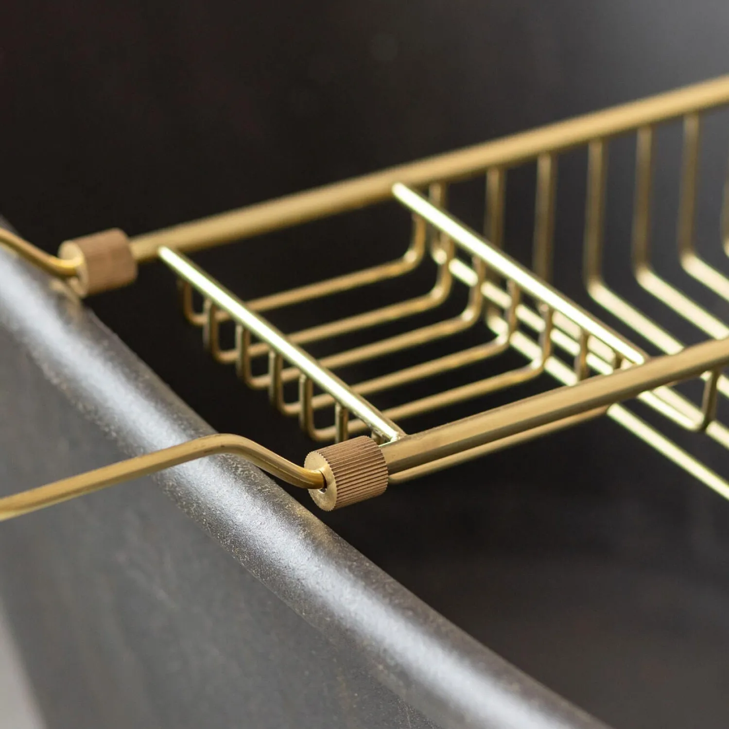 Graham & Green Antique Gold Over the Bath Tub Caddy