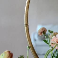 Graham & Green Antique Gold Round Bamboo Wall Mirror
