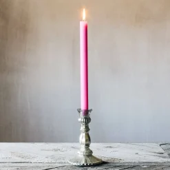 Graham & Green Antique Silver Glass Candle Holder