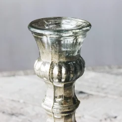 Graham & Green Antique Silver Glass Candle Holder