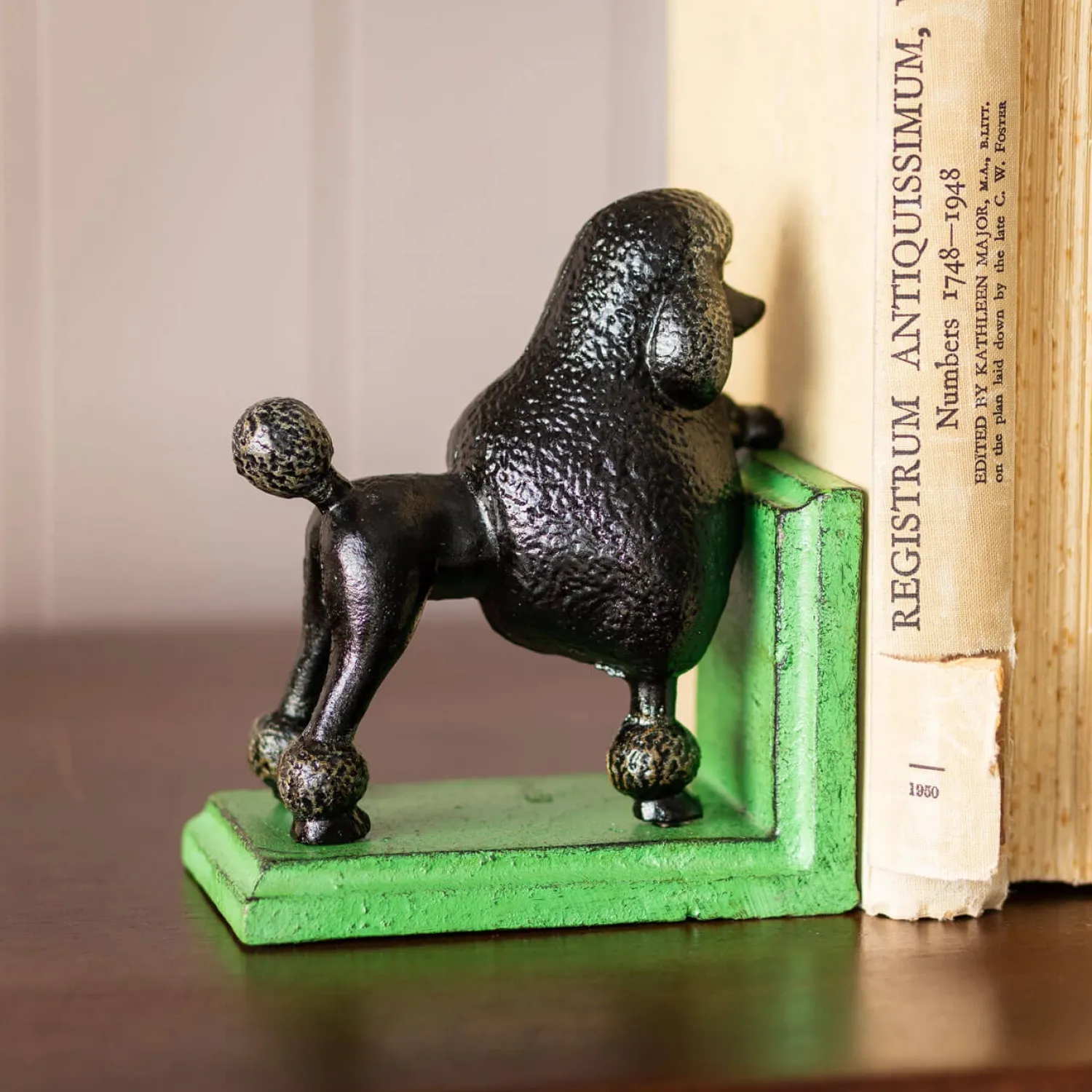 Graham & Green Antiqued Cast Iron Black Poodle Bookends