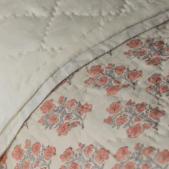 Graham & Green Antiqued Floral Block Printed Quilts