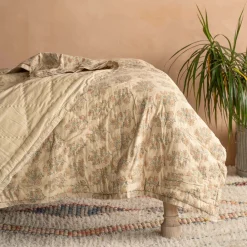 Graham & Green Antiqued Floral Block Printed Quilts