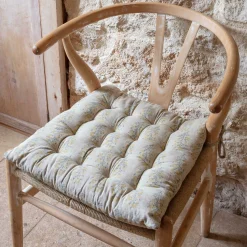 Graham & Green Antiqued Floral Block Printed Seat Pads