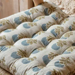 Graham & Green Antiqued Floral Block Printed Seat Pads