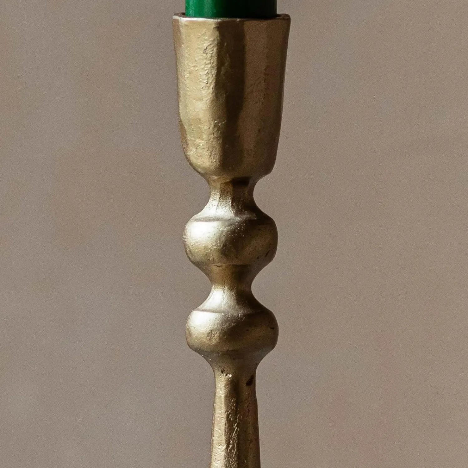 Graham & Green Antiqued Gold Fluted Ball Candle Holder