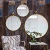 Graham & Green Antiqued Gold Pendant Mirrors