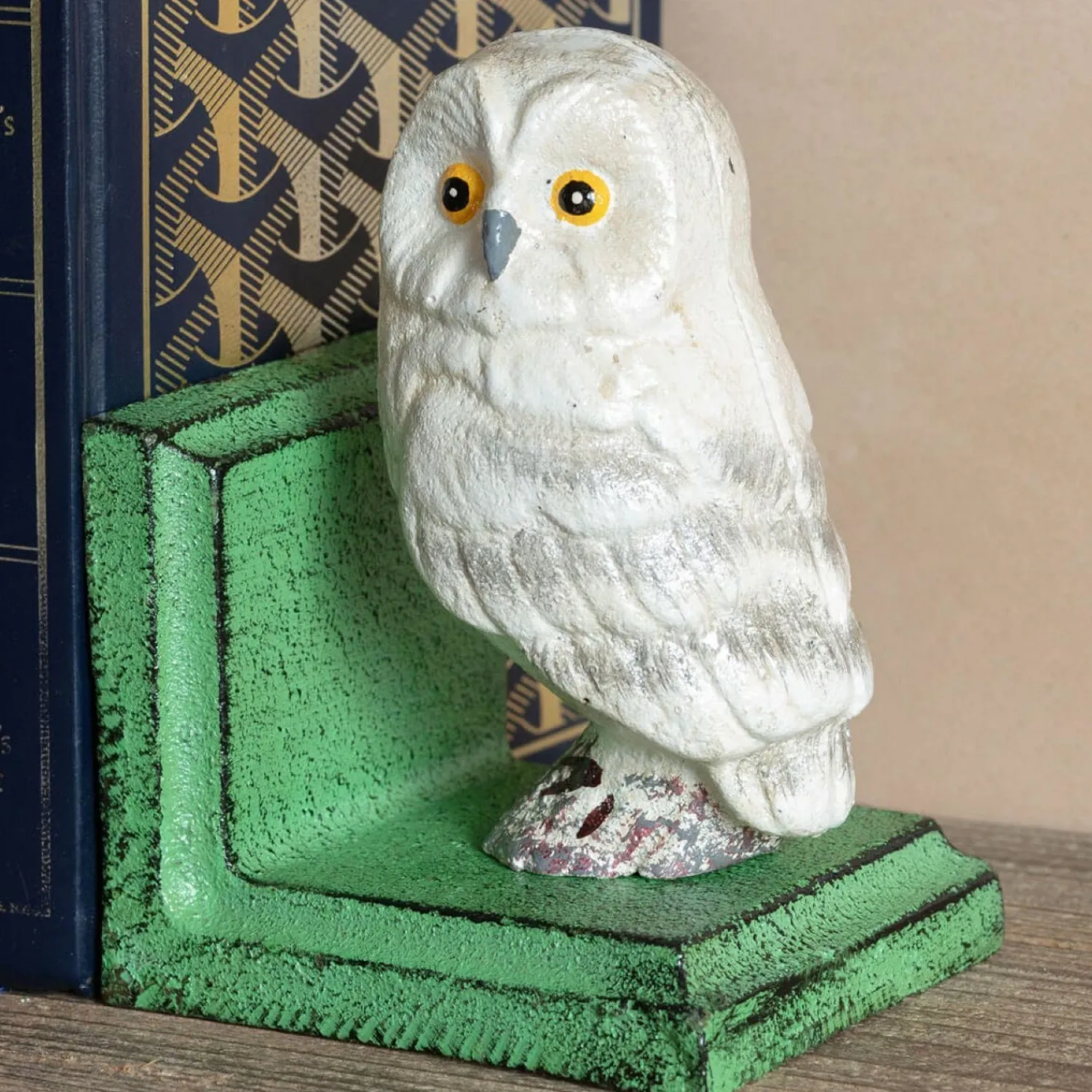 Graham & Green Antiqued Owl Bookends