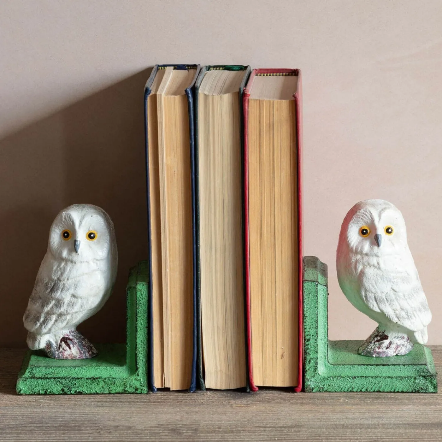 Graham & Green Antiqued Owl Bookends