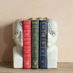 Graham & Green Antiqued Phrenology Head Bookends