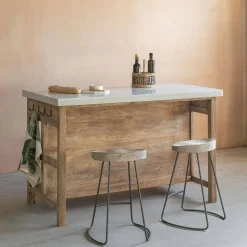 Graham & Green Aria Marble Topped Kitchen Breakfast Bar