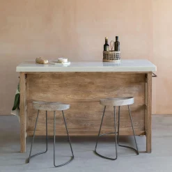 Graham & Green Aria Marble Topped Kitchen Breakfast Bar