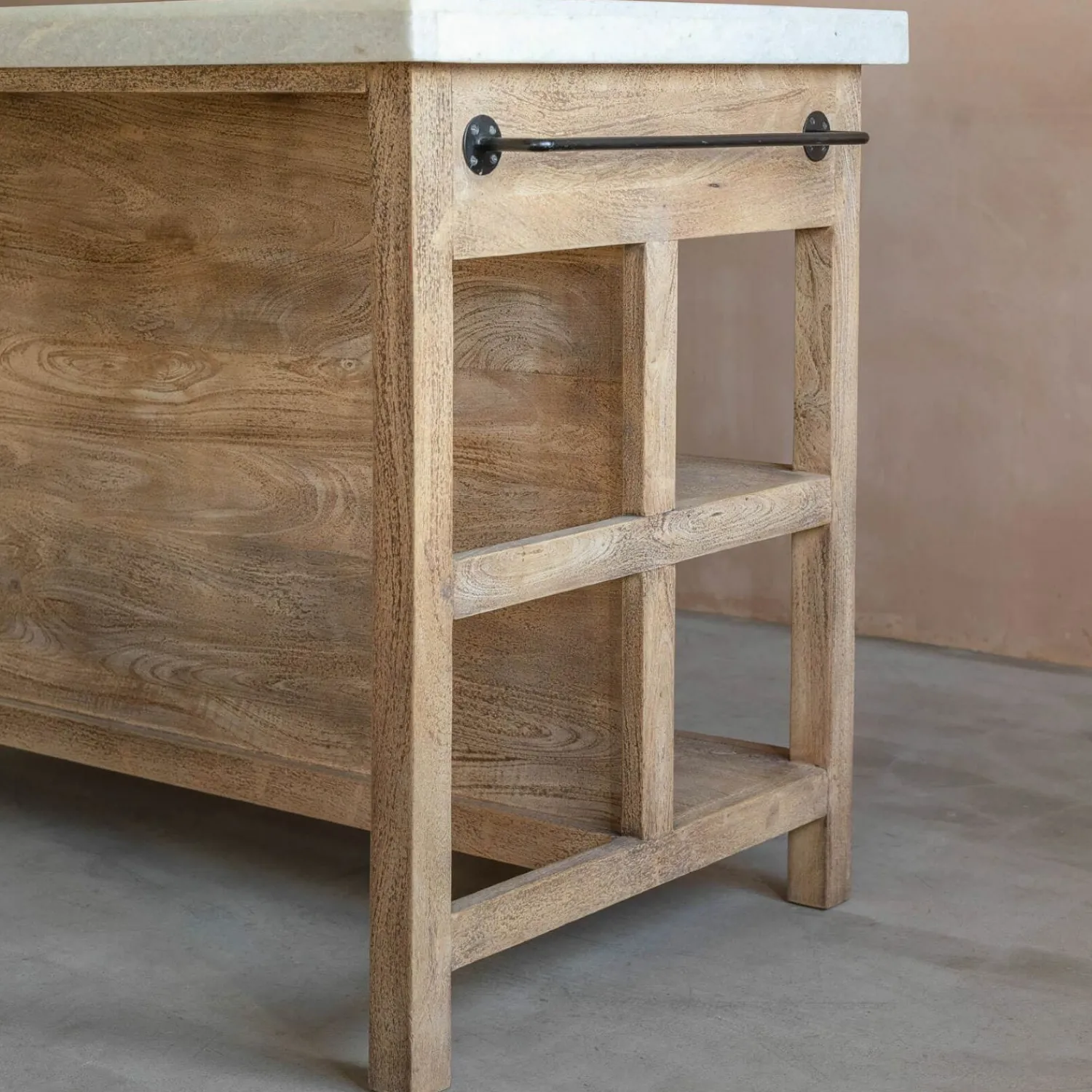 Graham & Green Aria Marble Topped Kitchen Breakfast Bar