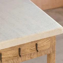 Graham & Green Aria Marble Topped Kitchen Breakfast Bar