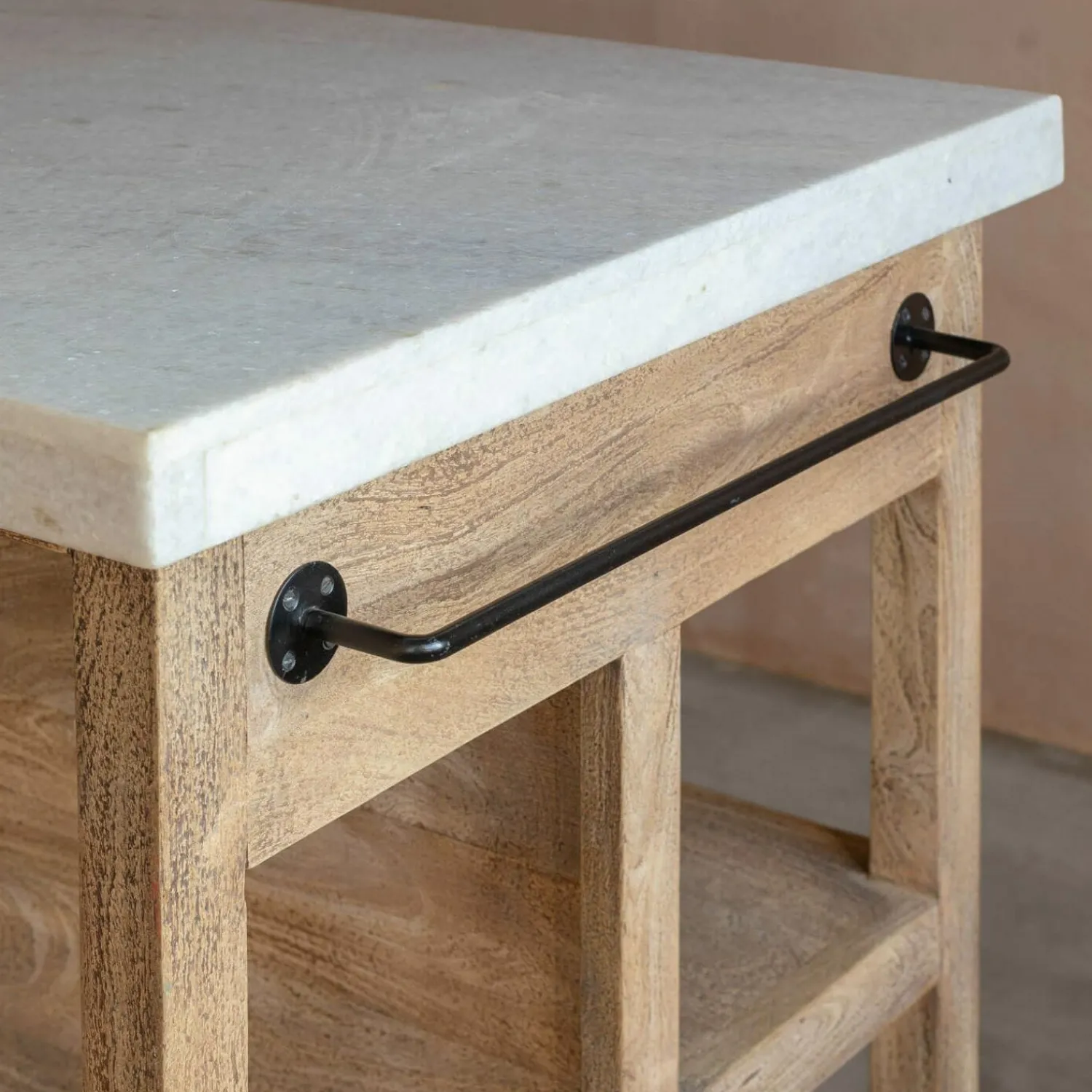 Graham & Green Aria Marble Topped Kitchen Breakfast Bar