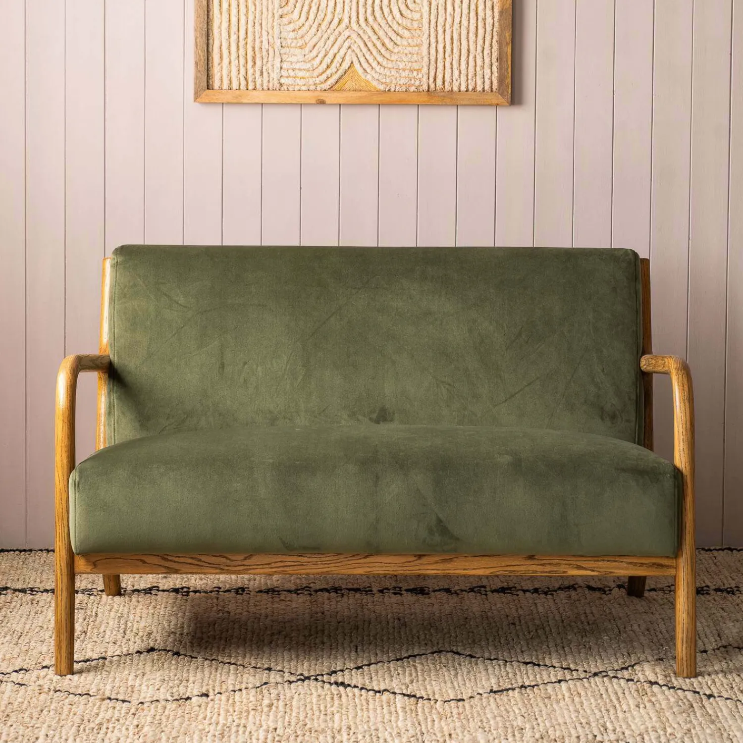 Graham & Green Ashton Two Seater Moss Green Sofa