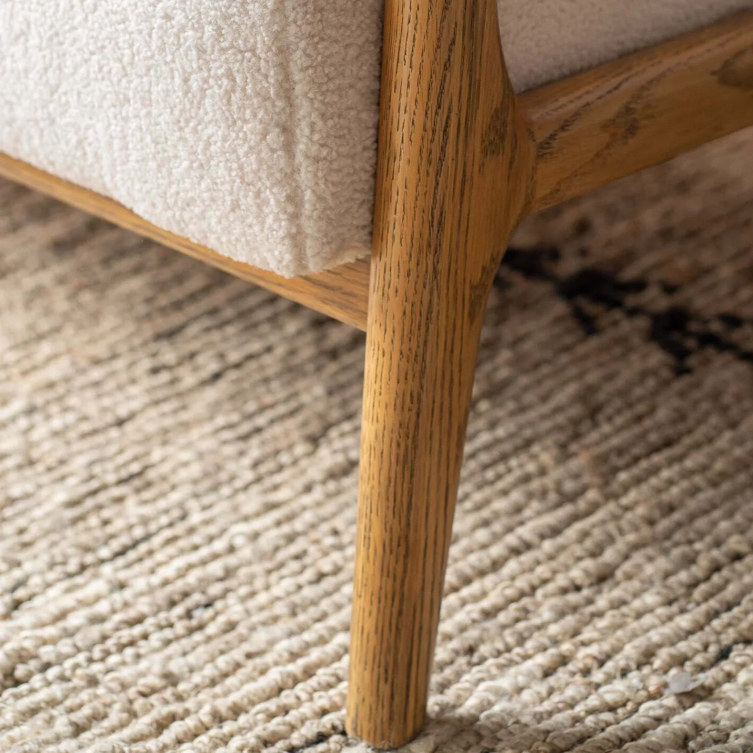 Graham & Green Ashton Two Seater White Bouclé Sofa