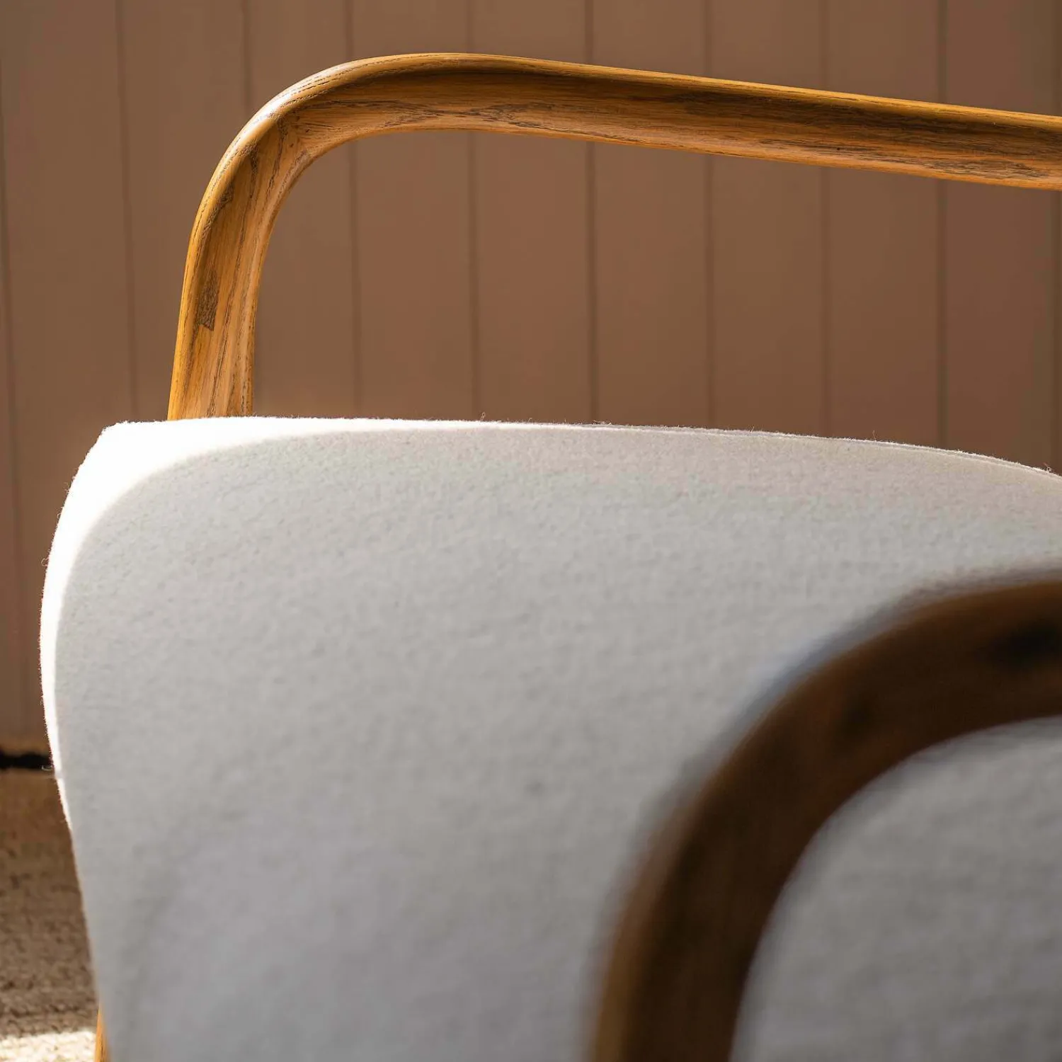 Graham & Green Ashton Two Seater White Bouclé Sofa