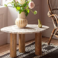 Graham & Green Atticus Brown Marble Side Table