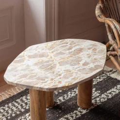 Graham & Green Atticus Brown Marble Side Table