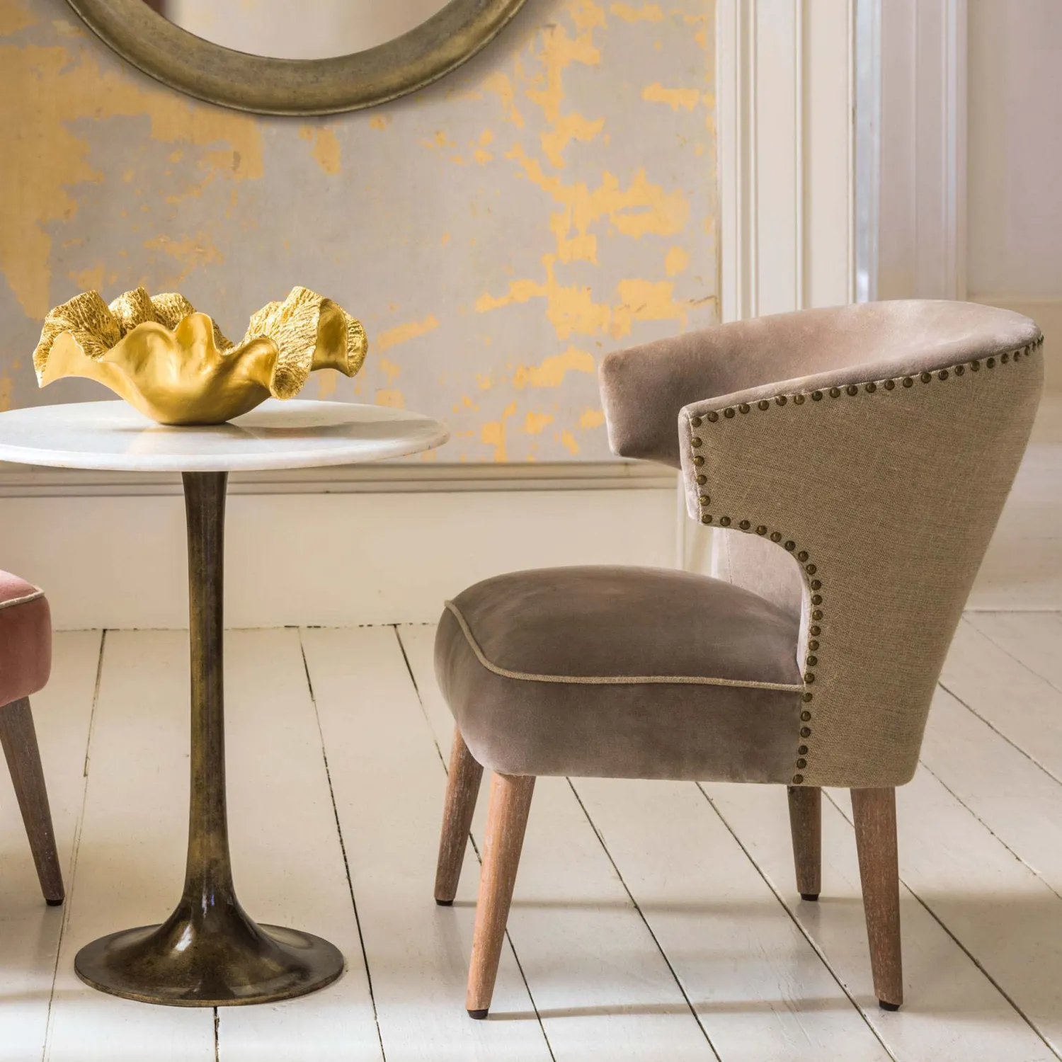 Graham & Green Audrey Silver Velvet Chair