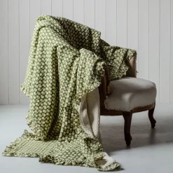 Graham & Green Ava Floral Block Printed Sherpa Throw