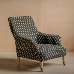 Graham & Green Avree Black Ikat Armchair