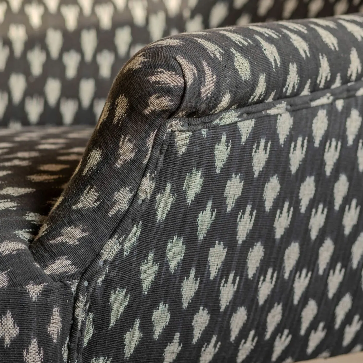 Graham & Green Avree Black Ikat Armchair